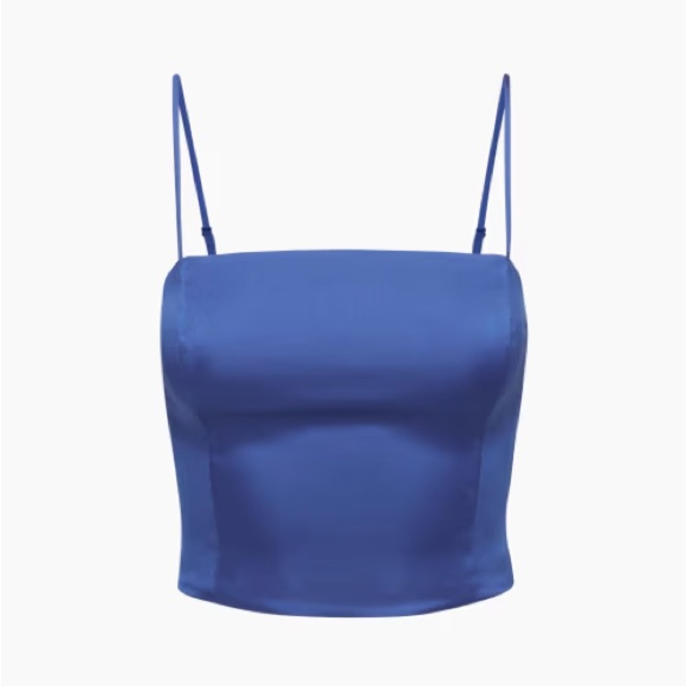 Aritzia Sunday best shimmer satin camisole size small daring blue